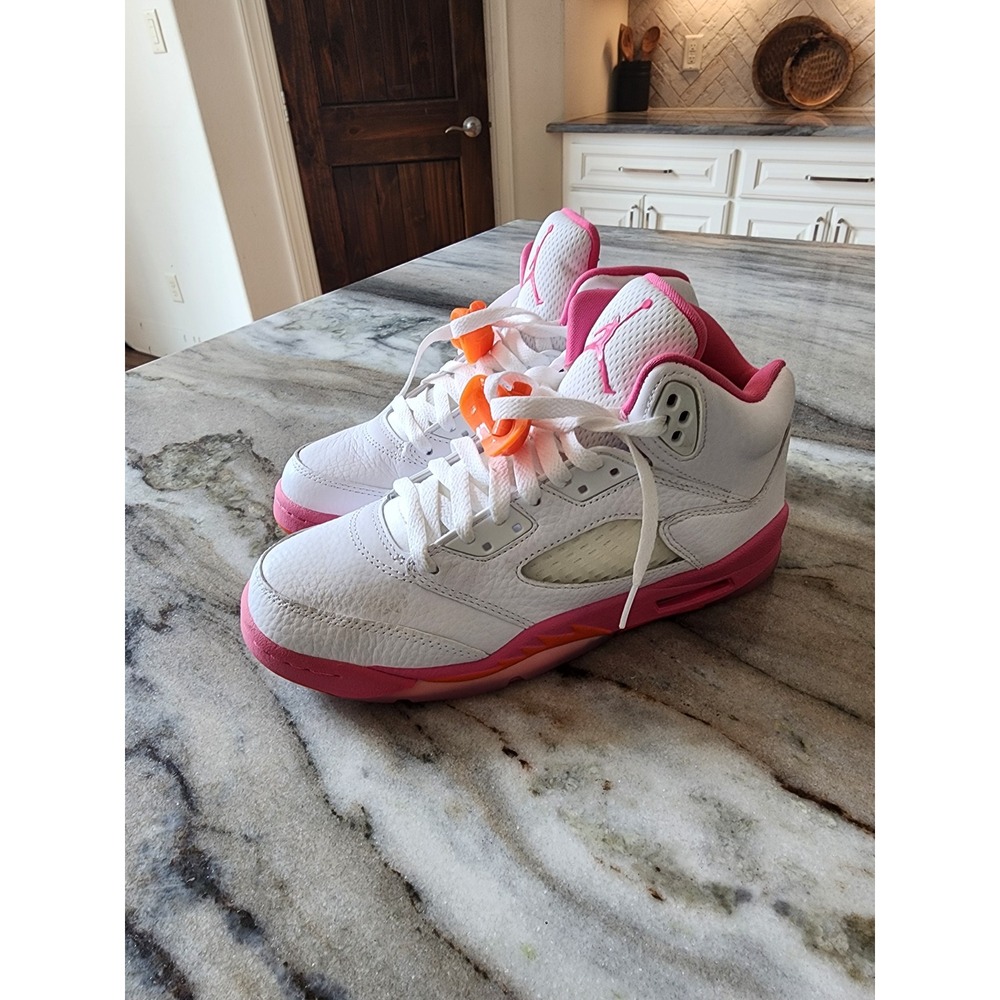 Jordan 5 Retro Pinksicle White Safety Orange Womens Youth Sneakers 6Y